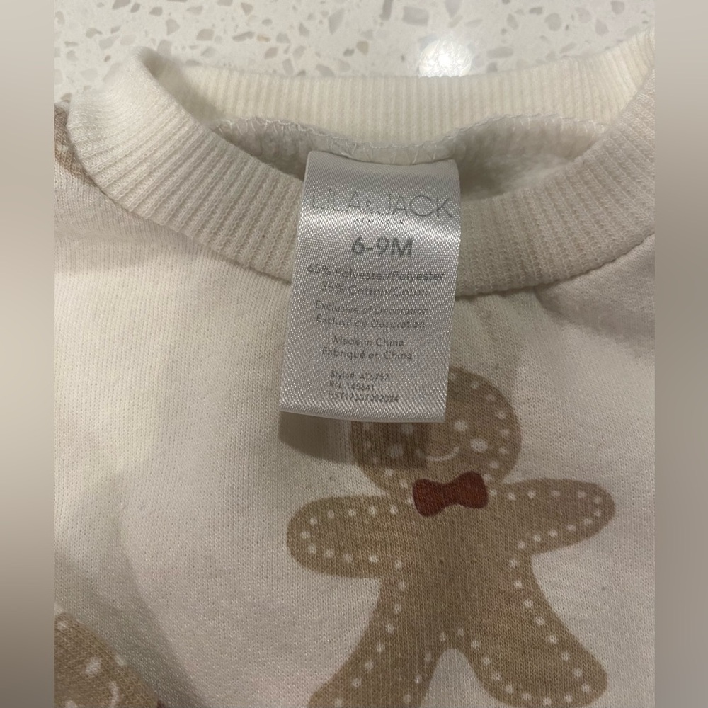 Lila & Jack Gingerbread Baby Outfit 6-9M Christmas Pajama Set Holiday 2 Piece - Picture 7 of 7